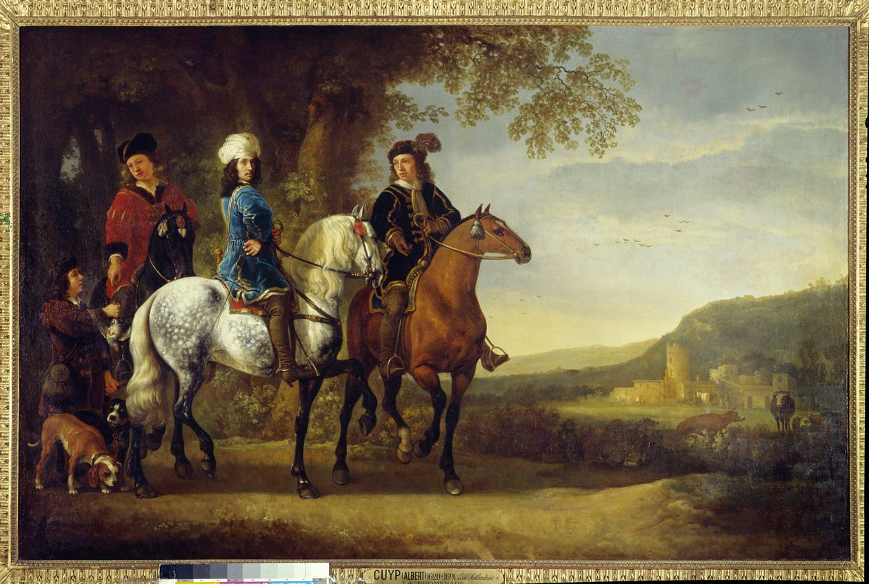 Krajina se třemi jezdci Malba Alberta (Aelbert nebo Aelbrecht) Cuyp (1620-1691) od Aelbert Cuyp