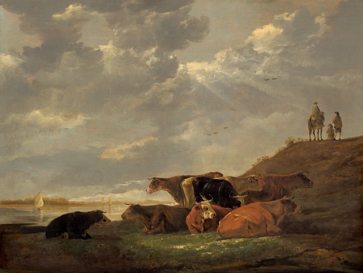 Říční krajina s krávami od Aelbert Cuyp