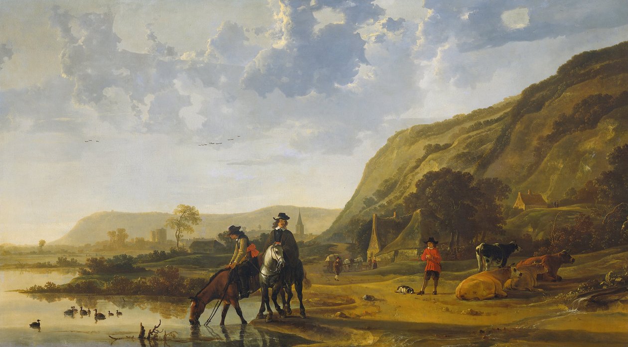 Říční krajina s jezdci, 1655 od Aelbert Cuyp