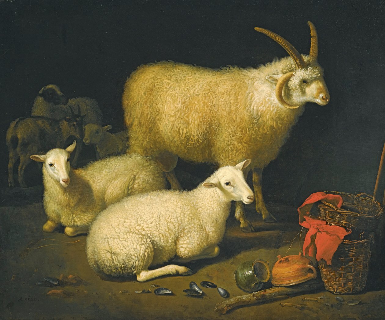 Ovce ve stáji od Aelbert Cuyp