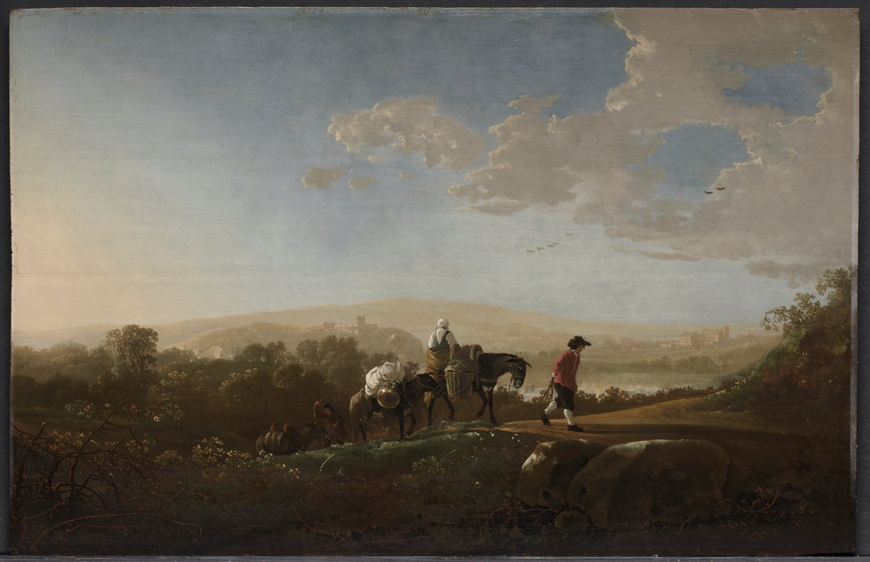 Poutníci v kopcovité krajině, asi 1650 (olej na dřevě) od Aelbert Cuyp