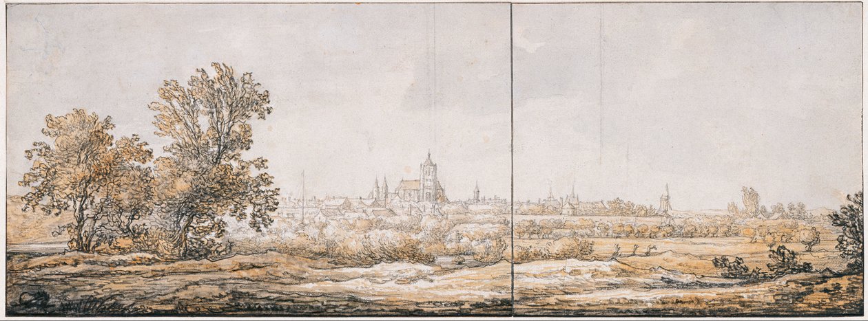 Pohled na Arnhem z jihu, c. 1645 od Aelbert Cuyp