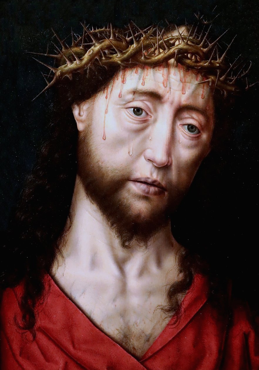 Nizozemsky: Kristus korunovaný trním / Portrét Krista od Aelbrecht Bouts
