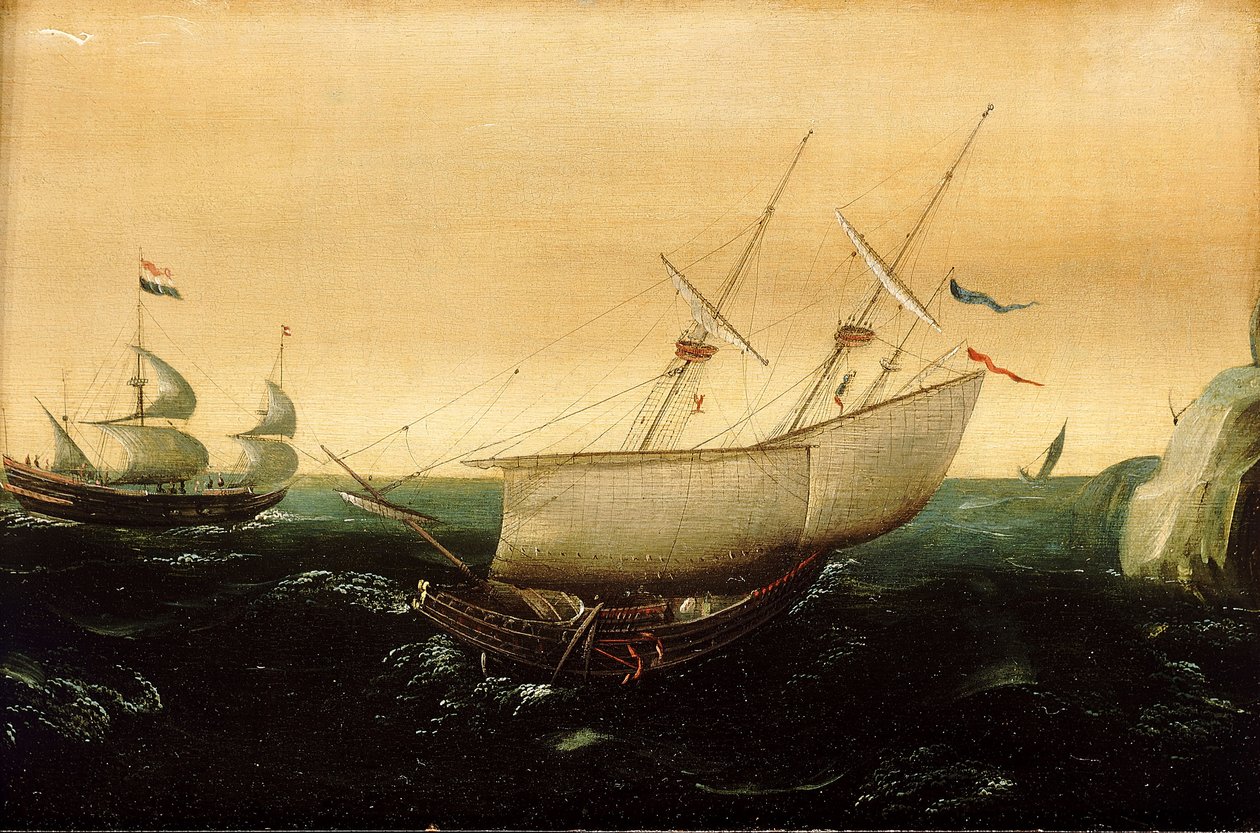 Nizozemská loď s posádkou, asi 1610 (olej na desce) od Aert Anthonisz