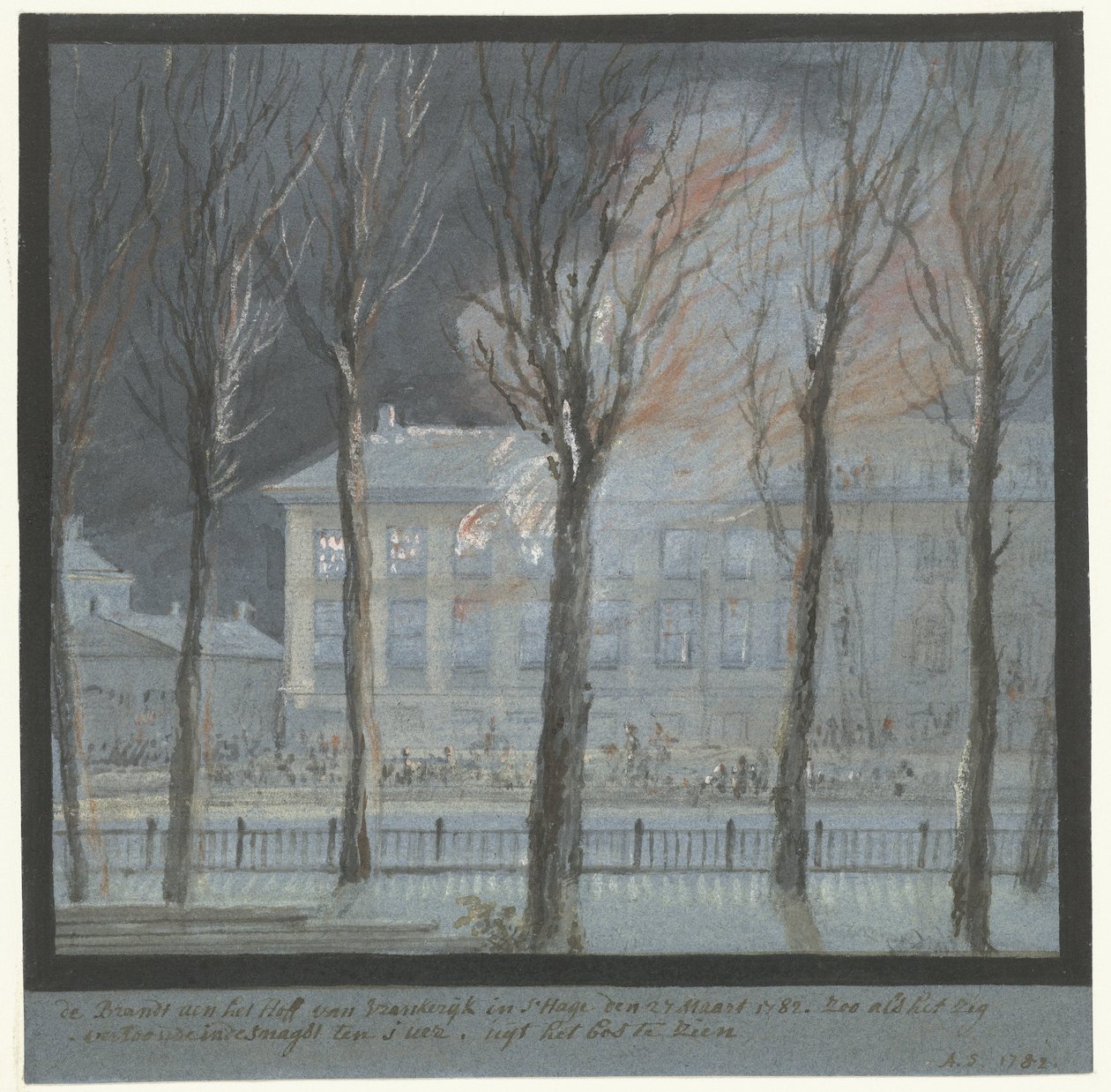 Požár v domě francouzského velvyslance v Haagu, 27. března 1782 od Aert Schouman