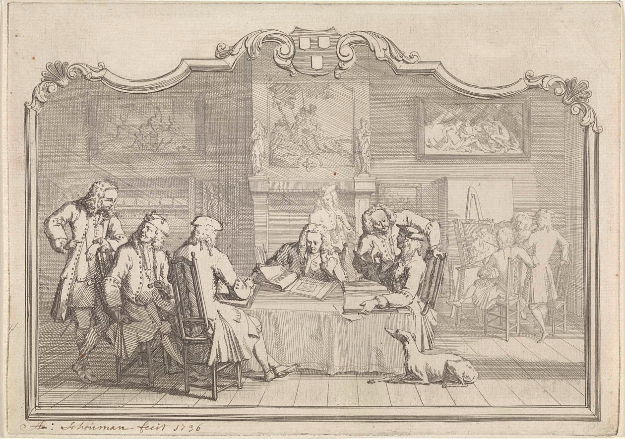 Cech svatého Lukáše v Dordrechtu, 1736 od Aert Schouman