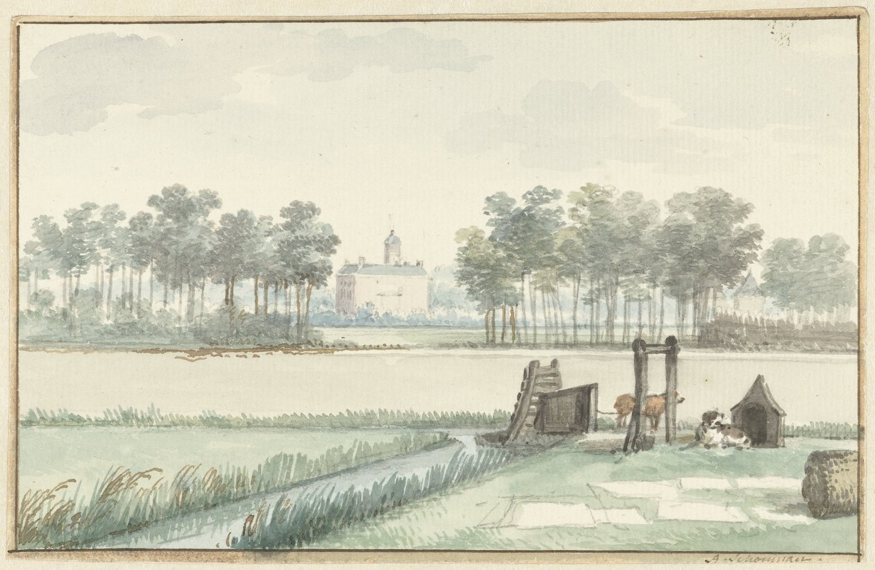 Hrad Ter Hooge na Walcheren od Aert Schouman