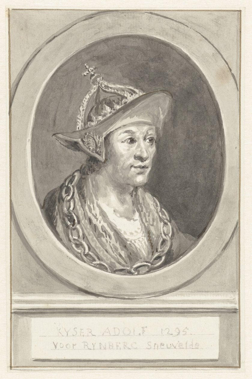 Portrét císaře Adolfa VII. z Nassau, v oválu, obrácený vpravo od Aert Schouman