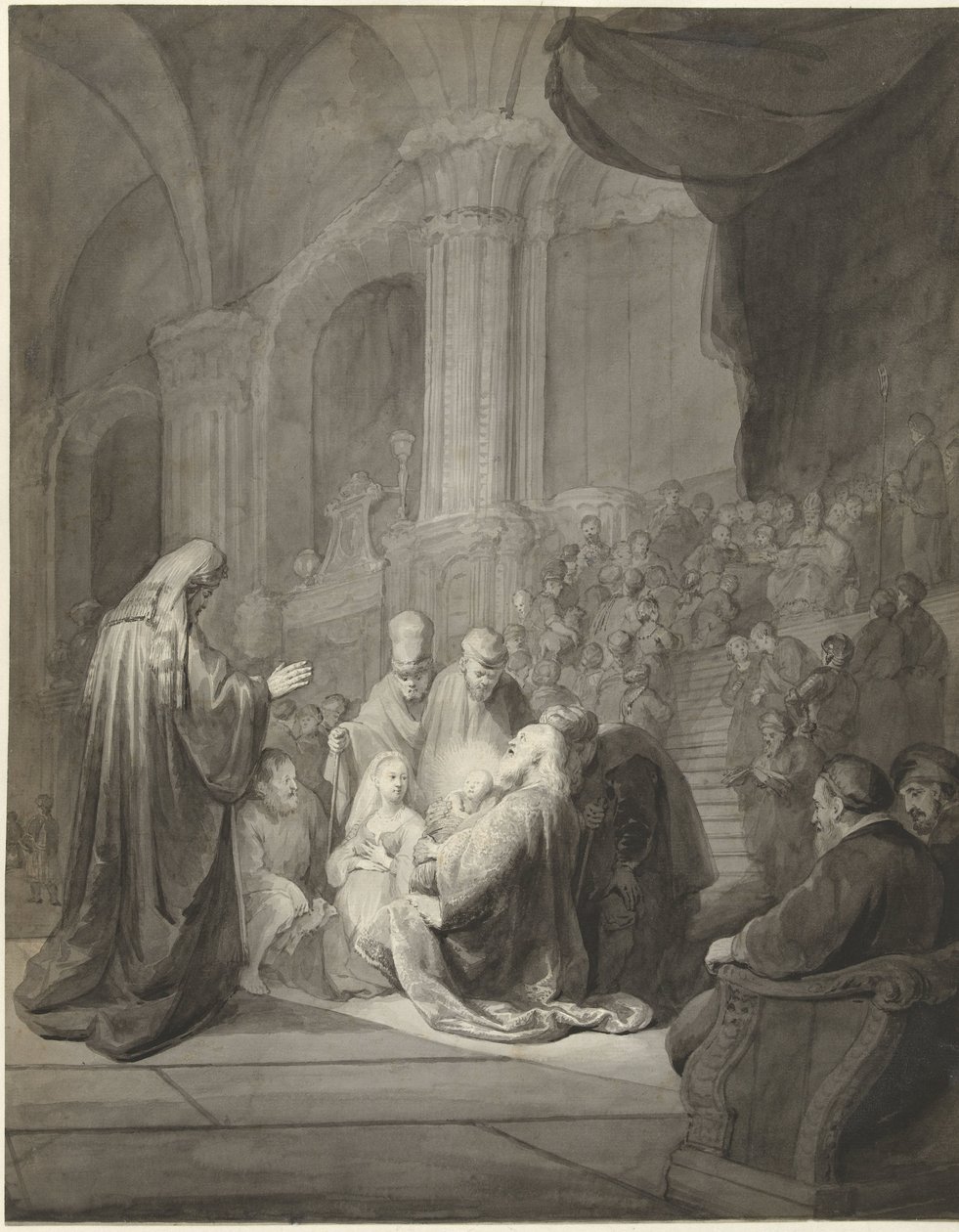 Simeon v chrámu od Aert Schouman