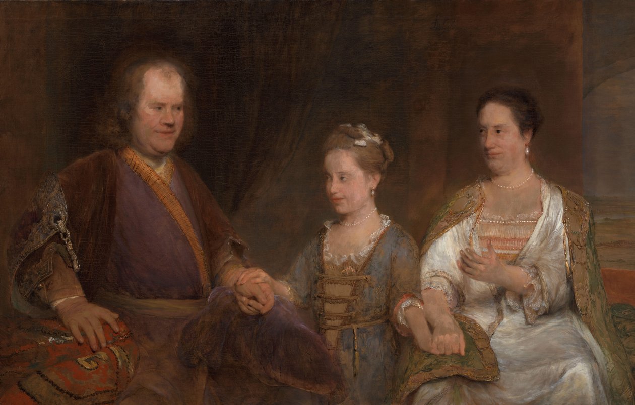 Hermanus Boerhaave (1668-1738), profesor medicíny na univerzitě v Leidenu, se svou manželkou Marií Drolenvaux (1686-1746) a jejich dcerou Johannou Marií (1712-91) od Aernt de Gelder