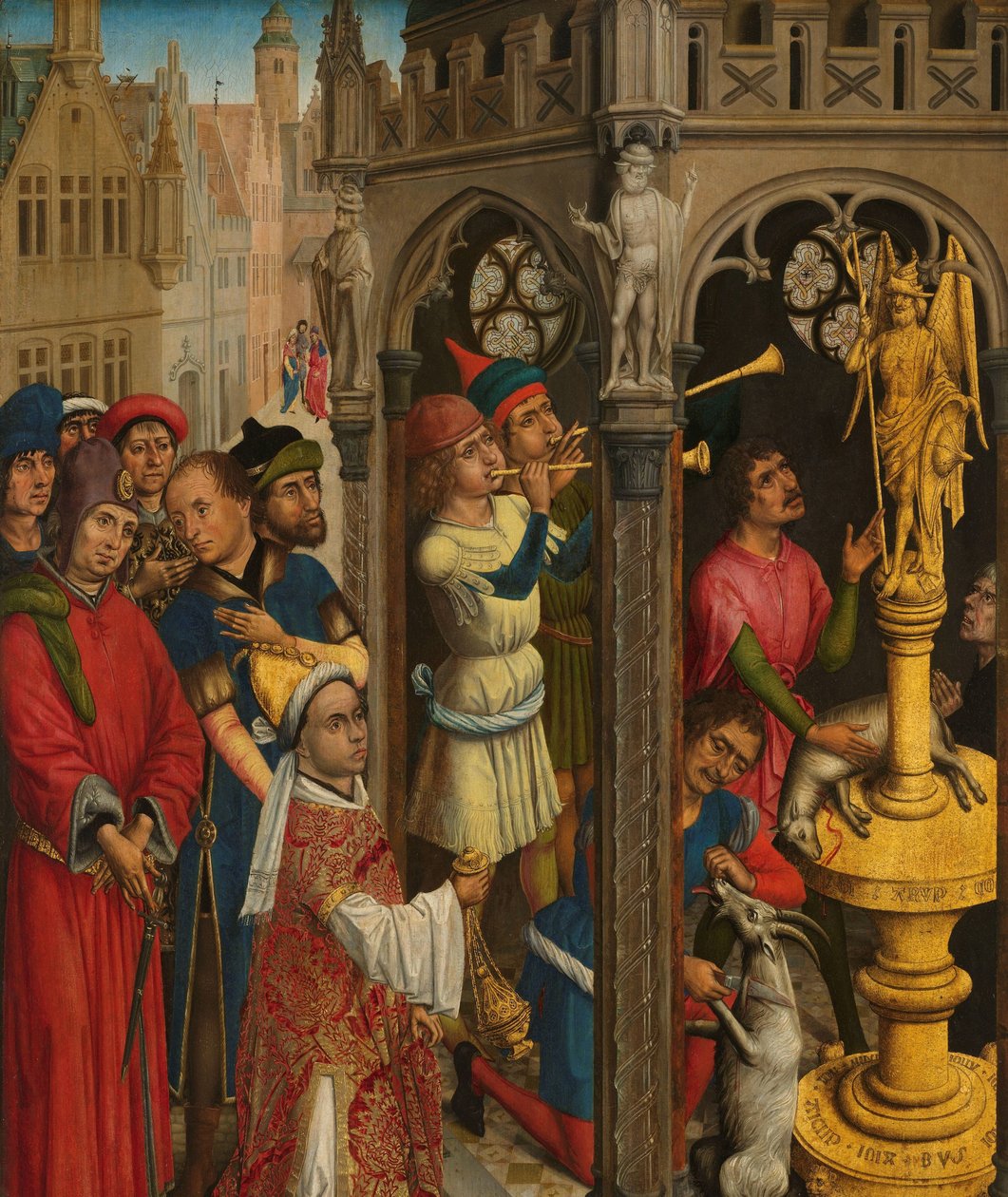Augustin obětující se modle Manichejců (?) od Aert van den Bossche (attributed to)