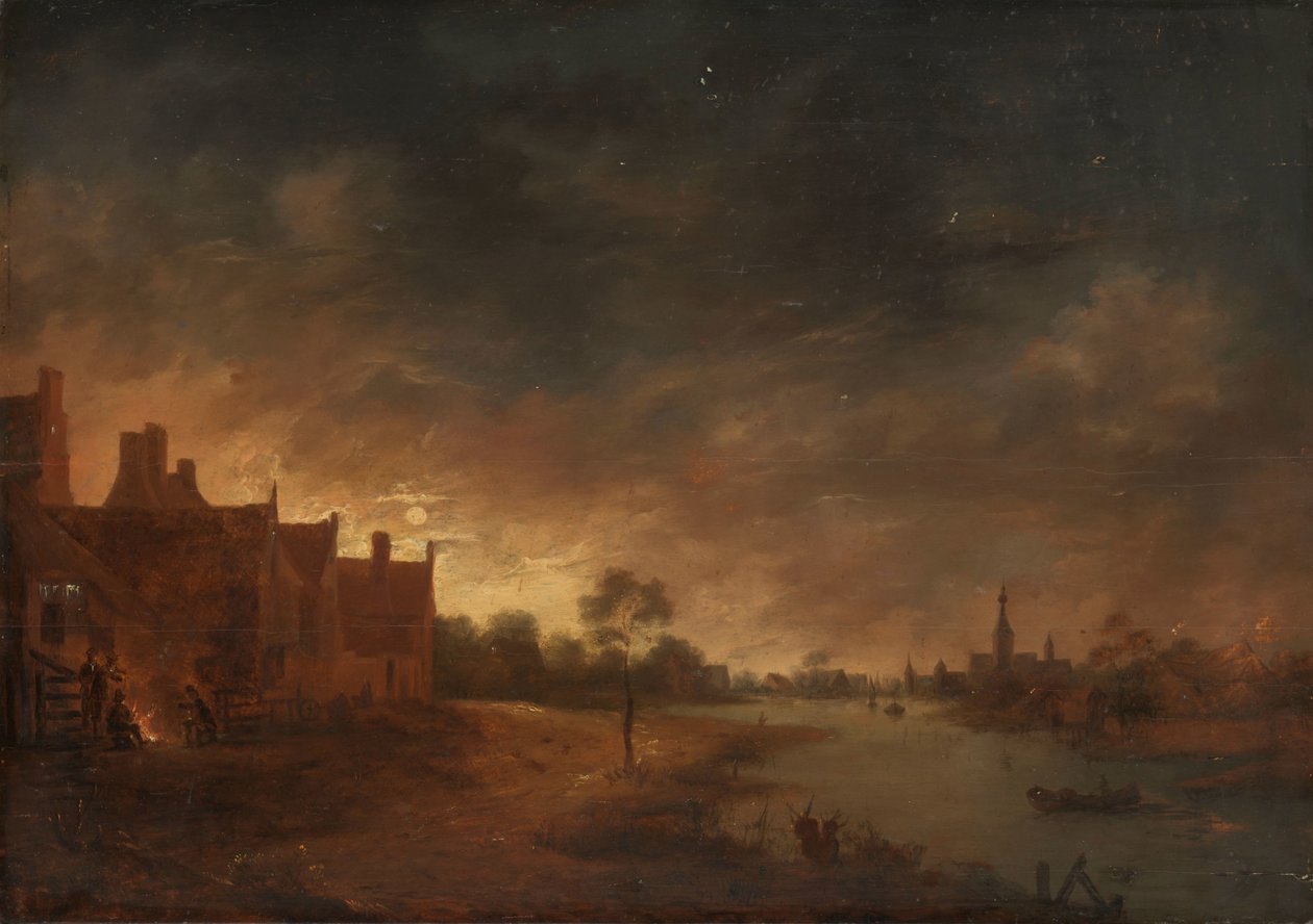 River View by Moonlight od Aert van der Neer (copy after)