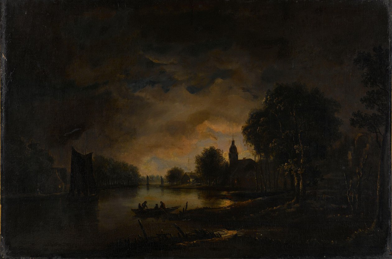 River View by Moonlight od Aert van der Neer (manner of)