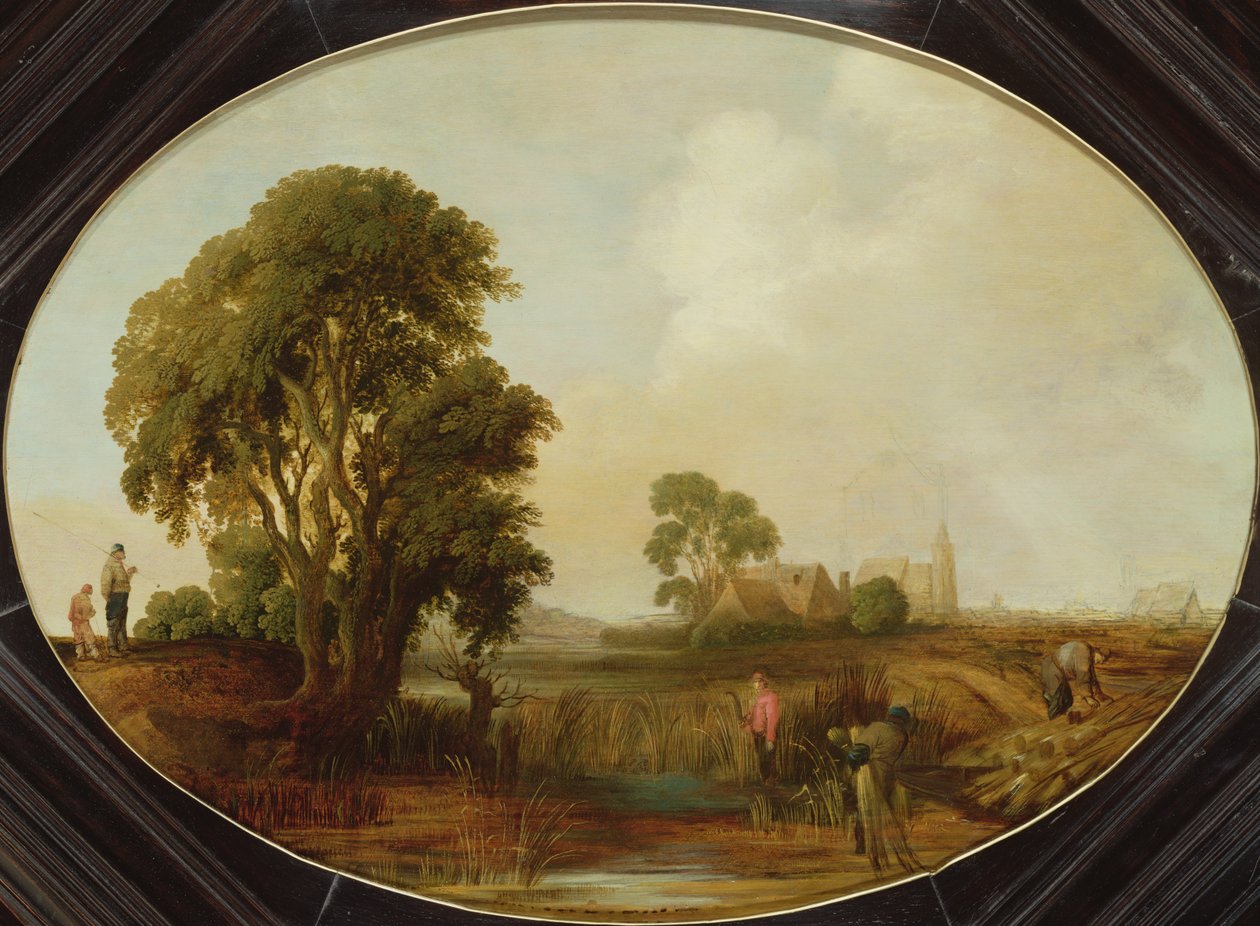 Krajina s Reedcutters, 17. století od Aert van der Neer