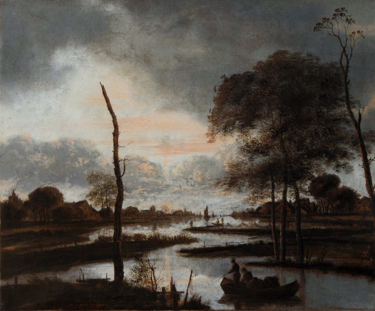 River View: Evening (olej na plátně) od Aert van der Neer