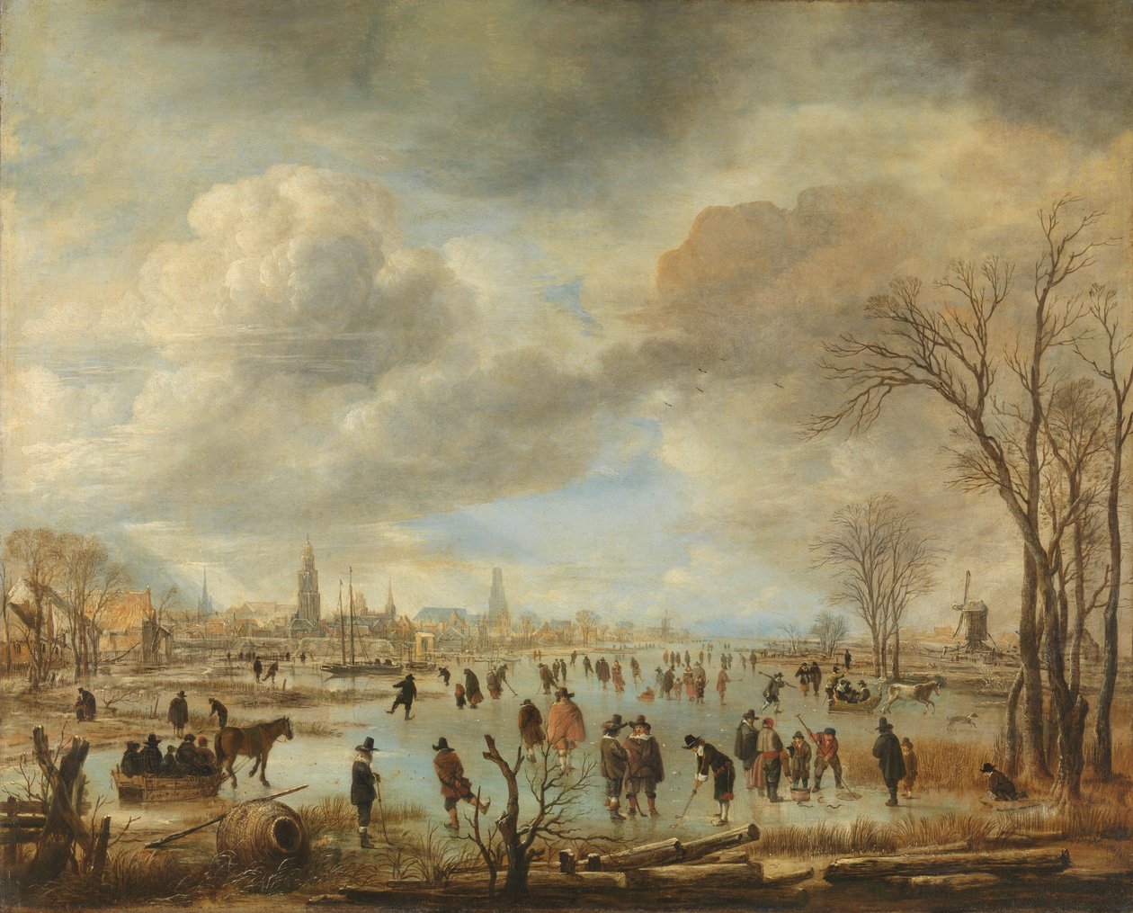 River View in Winter, c.1655-60 od Aert van der Neer