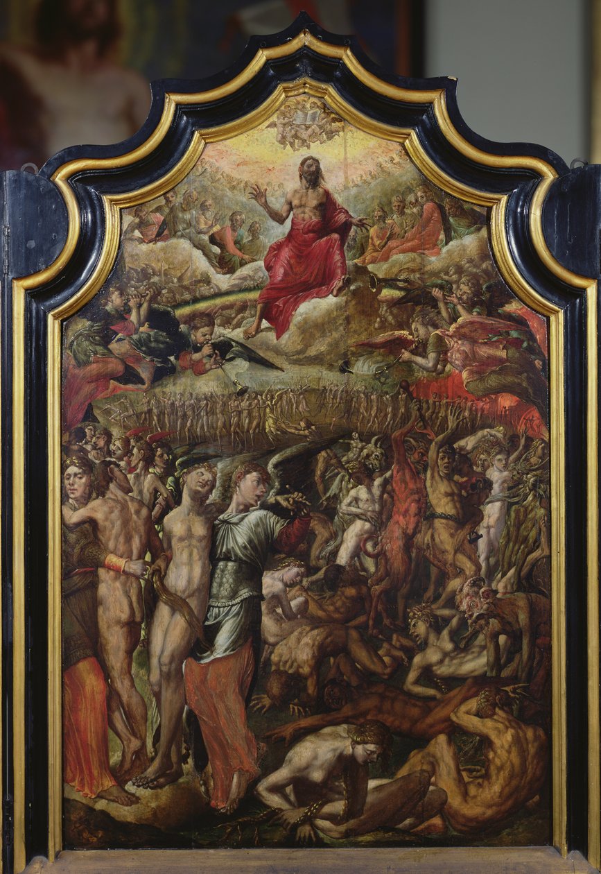 Poslední soud, ústřední panel triptychu, 1555 od Aertgen Claesz van Leyden
