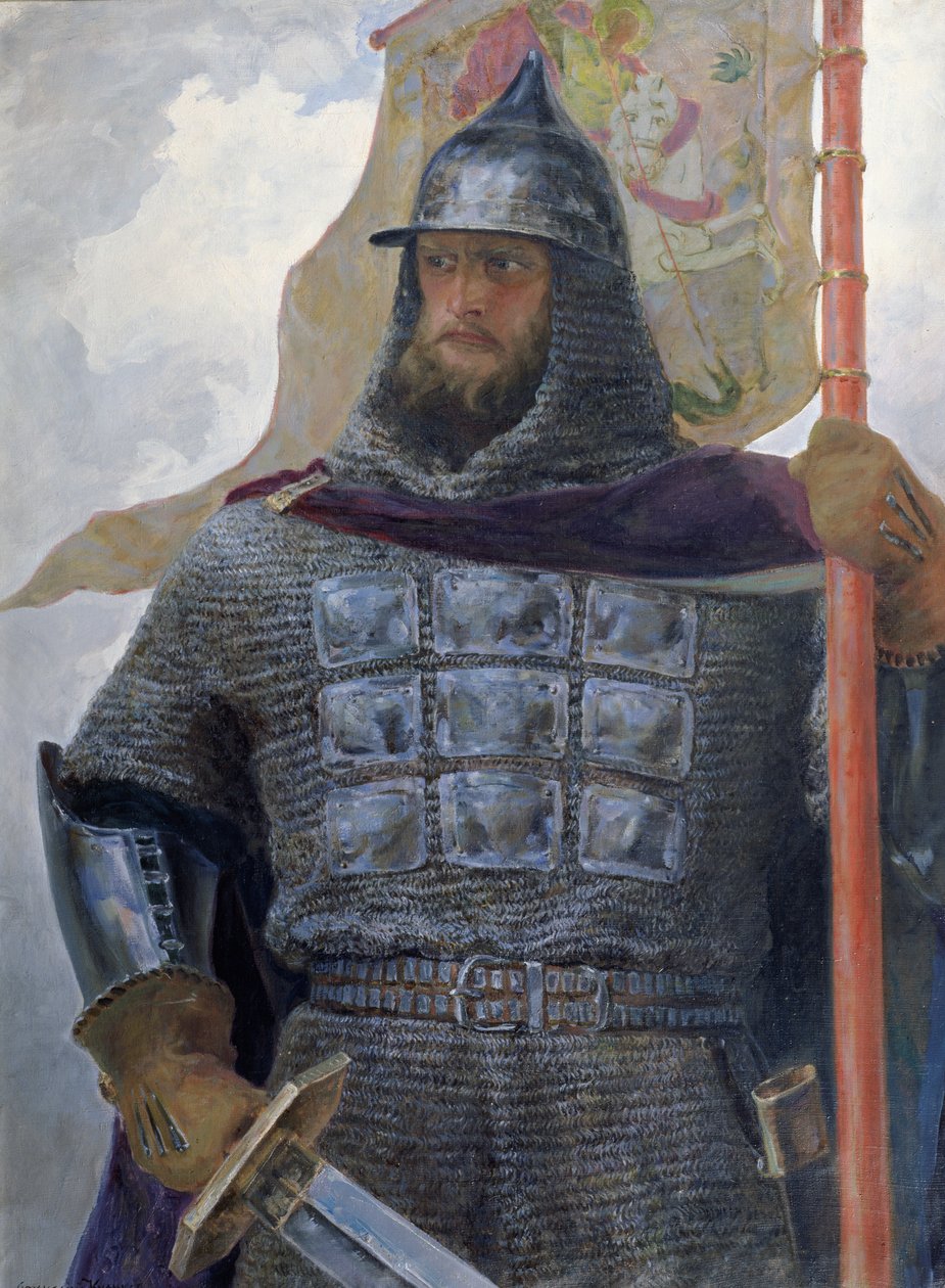 Alexander Něvský (1220-63) vévoda z Novgorodu, velkovévoda z Vladimíra (olej na plátně) od Afanasiy Yefremovich Kulikov