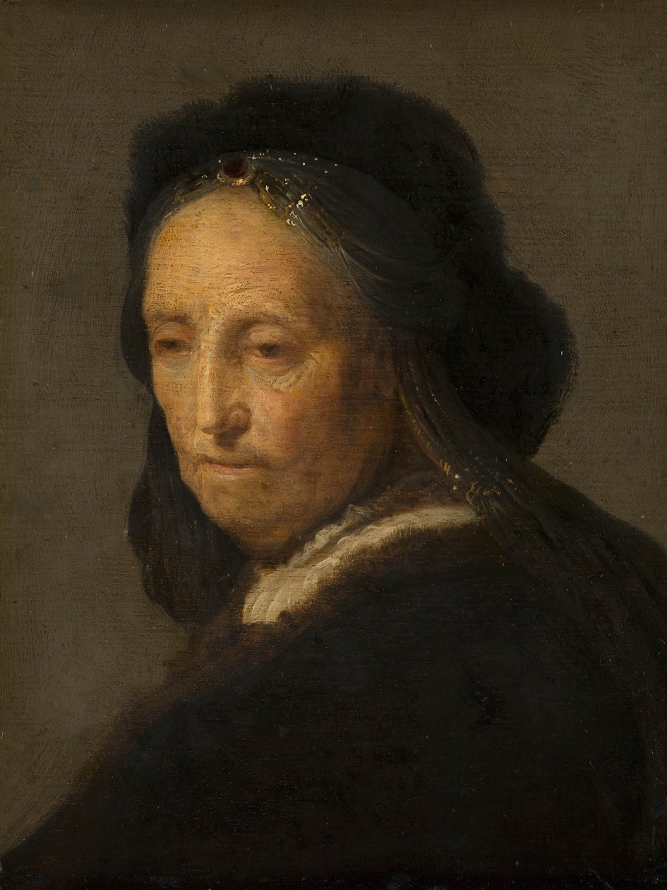 Studie staré ženy od after Rembrandt van Rijn