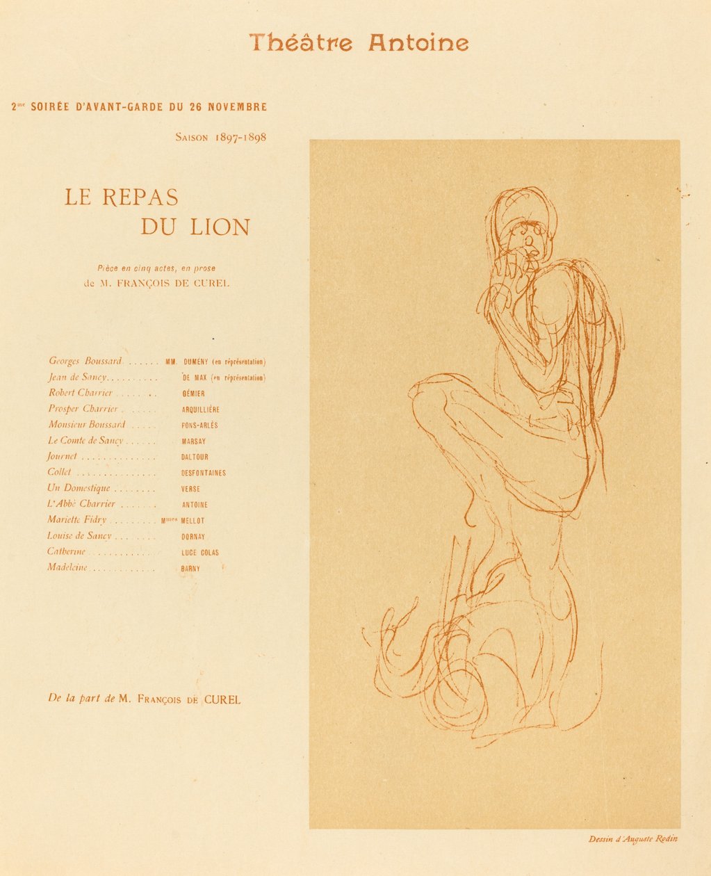 Lví jídlo od after Auguste Rodin