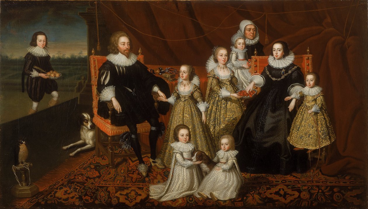 Portrét sira Thomase Lucy a jeho rodiny od After Cornelius Johnson