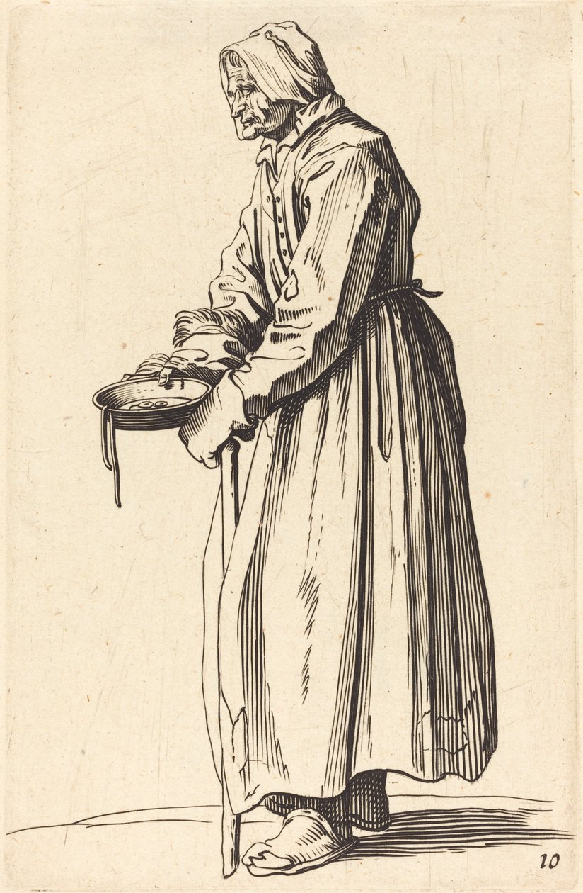 Žebrák s pánví od After Jacques Callot