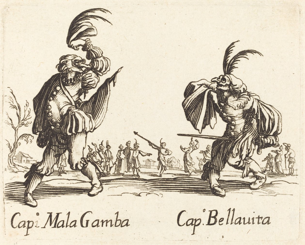 Kap. Mala Gamba a Kap. Bellavita od After Jacques Callot