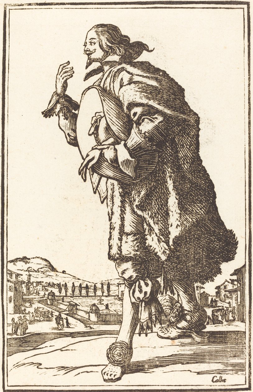 Urozený muž s plstěným kloboukem, klanění od After Jacques Callot