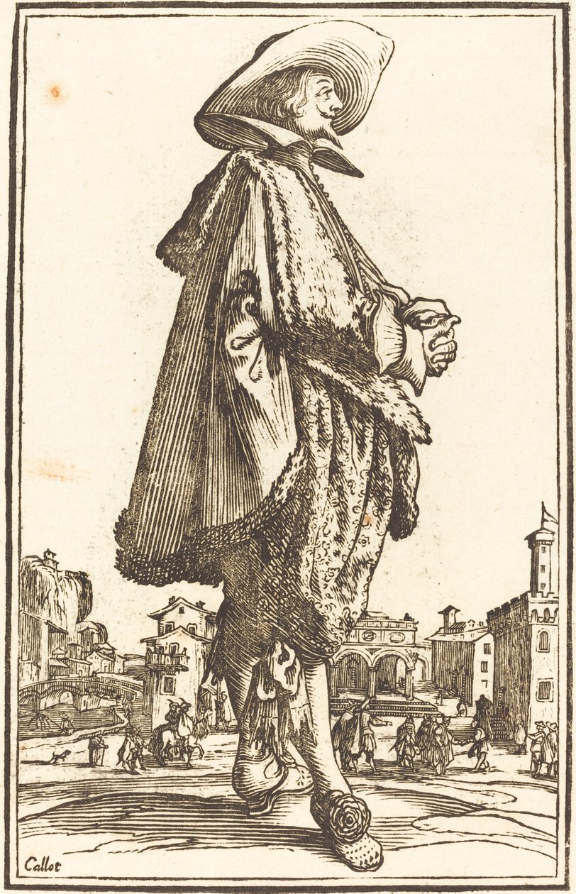 Ušlechtilý muž se sepjatýma rukama od After Jacques Callot