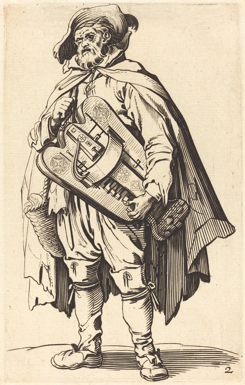 Hráč Hurdy-Gurdy od After Jacques Callot