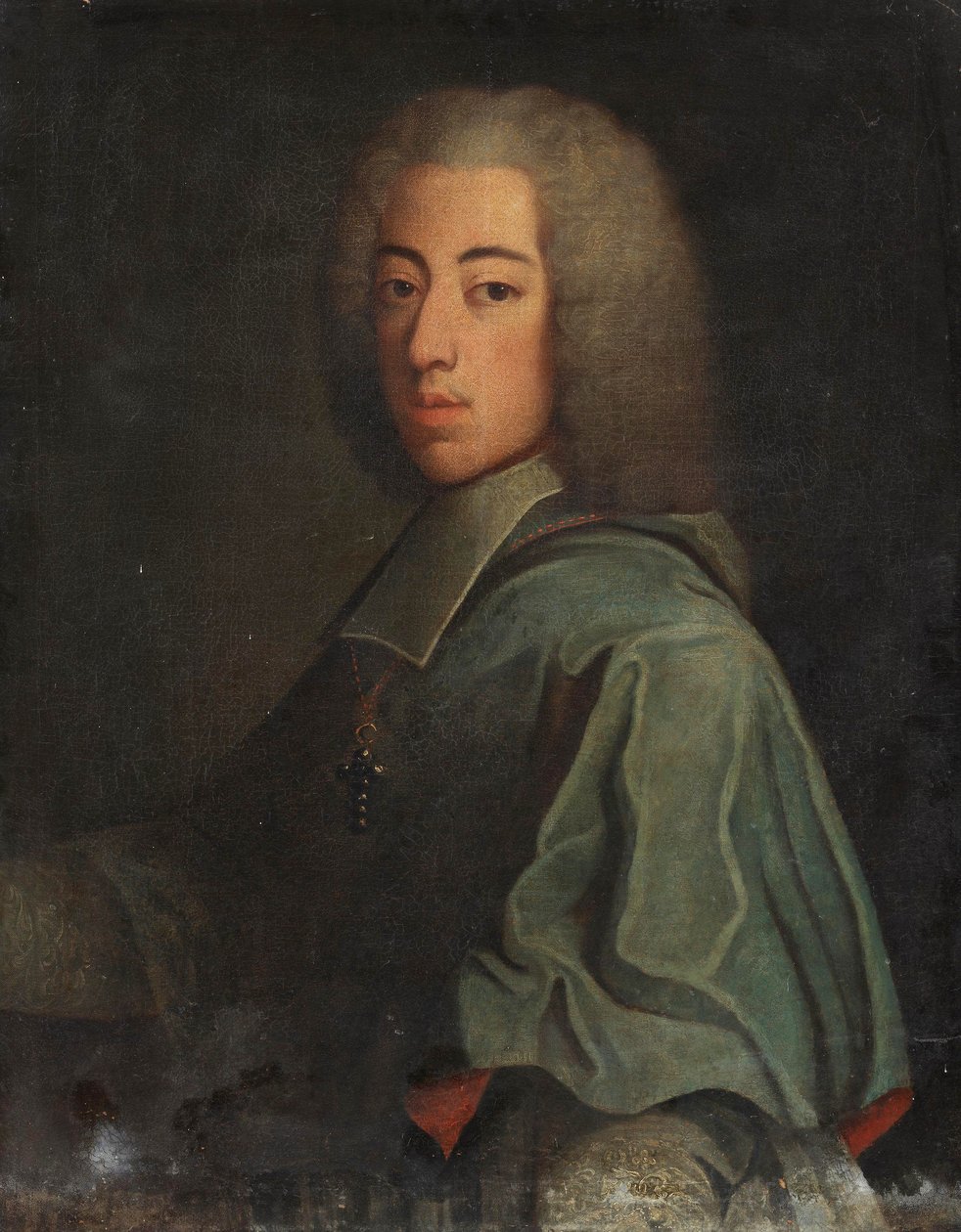 Německy: Portrét Johanna Theodora (1703-1763), syna bavorského kurfiřta Maxe Emanuela Johann Theodor Bavorský, syn Maxmiliána II Emanuela od After Joseph Vivien