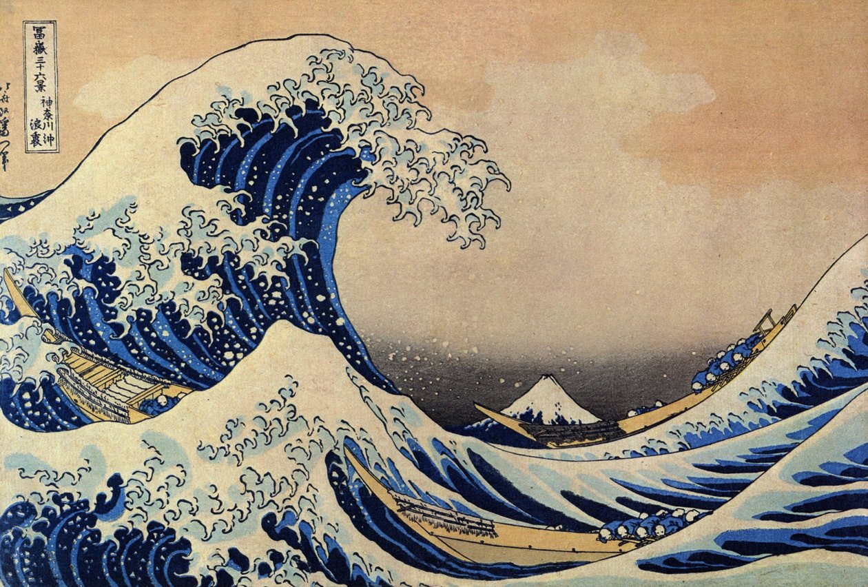 Za velkou vlnou v Kanagawě od After Katsushika Hokusai