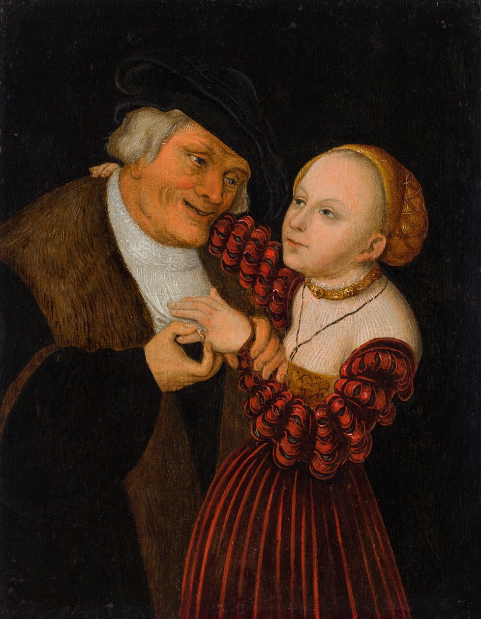 Německy: Ungleiches Paar Nesourodý pár od after Lucas Cranach the Elder
