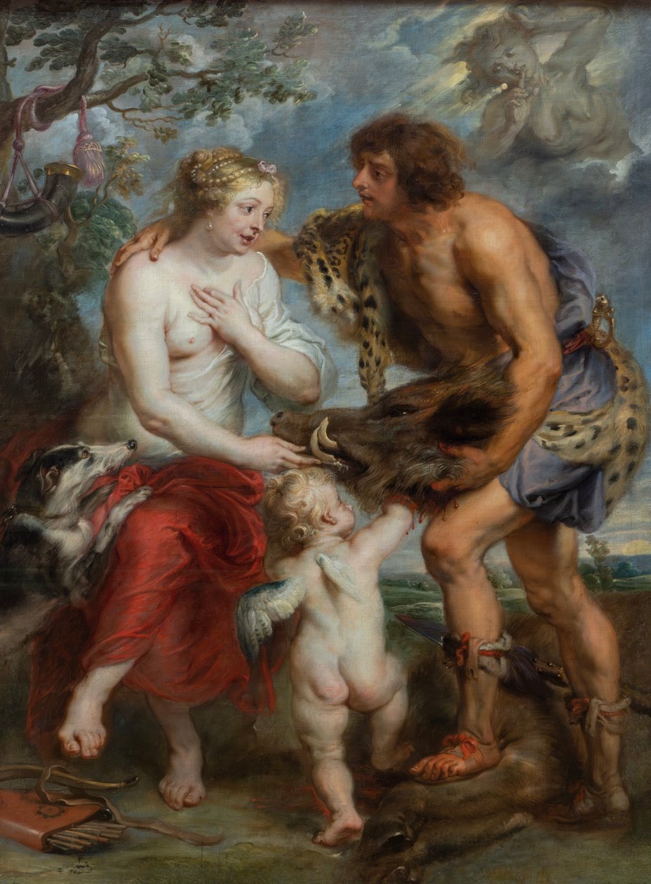 Německy: Meleager und Atalante Meleager předává Atalantě hlavu kalydonského kance. od after Peter Paul Rubens