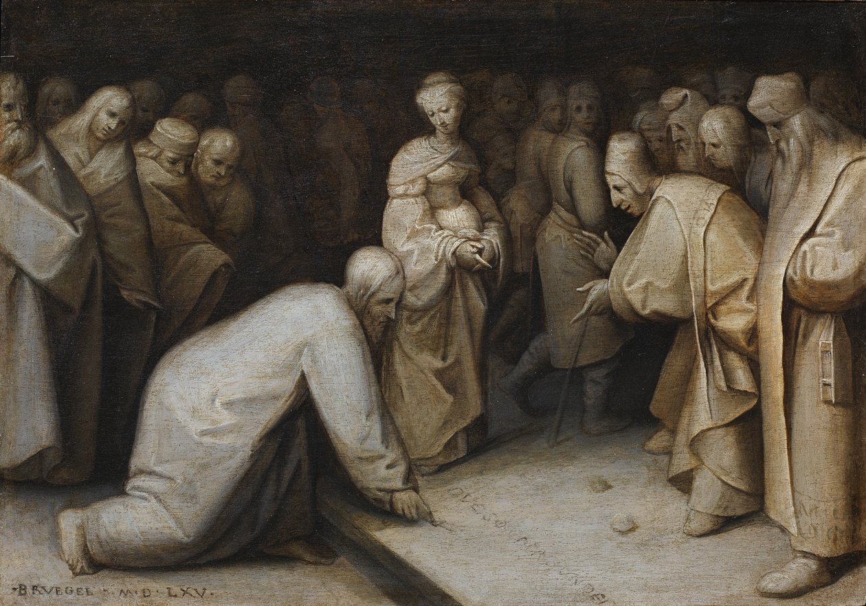 Kristus a žena, která se dopustila cizoložství od After Pieter Brueghel the Elder