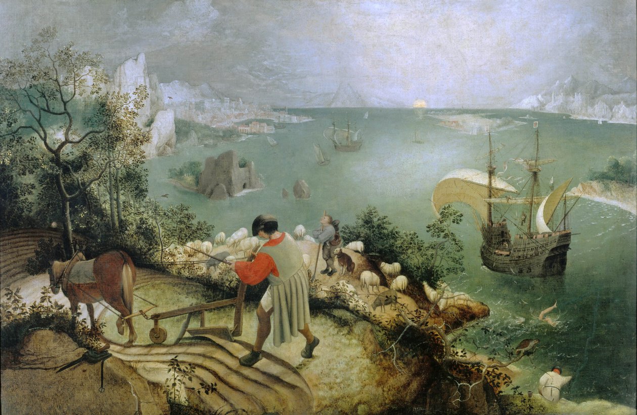 Krajina s Ikarovým pádem od After Pieter Brueghel the Elder