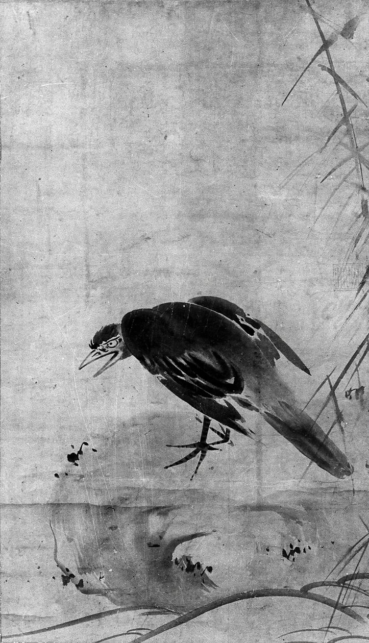 Vrána na skále, pravděpodobně 19. století. od after Sesson Shūkei
