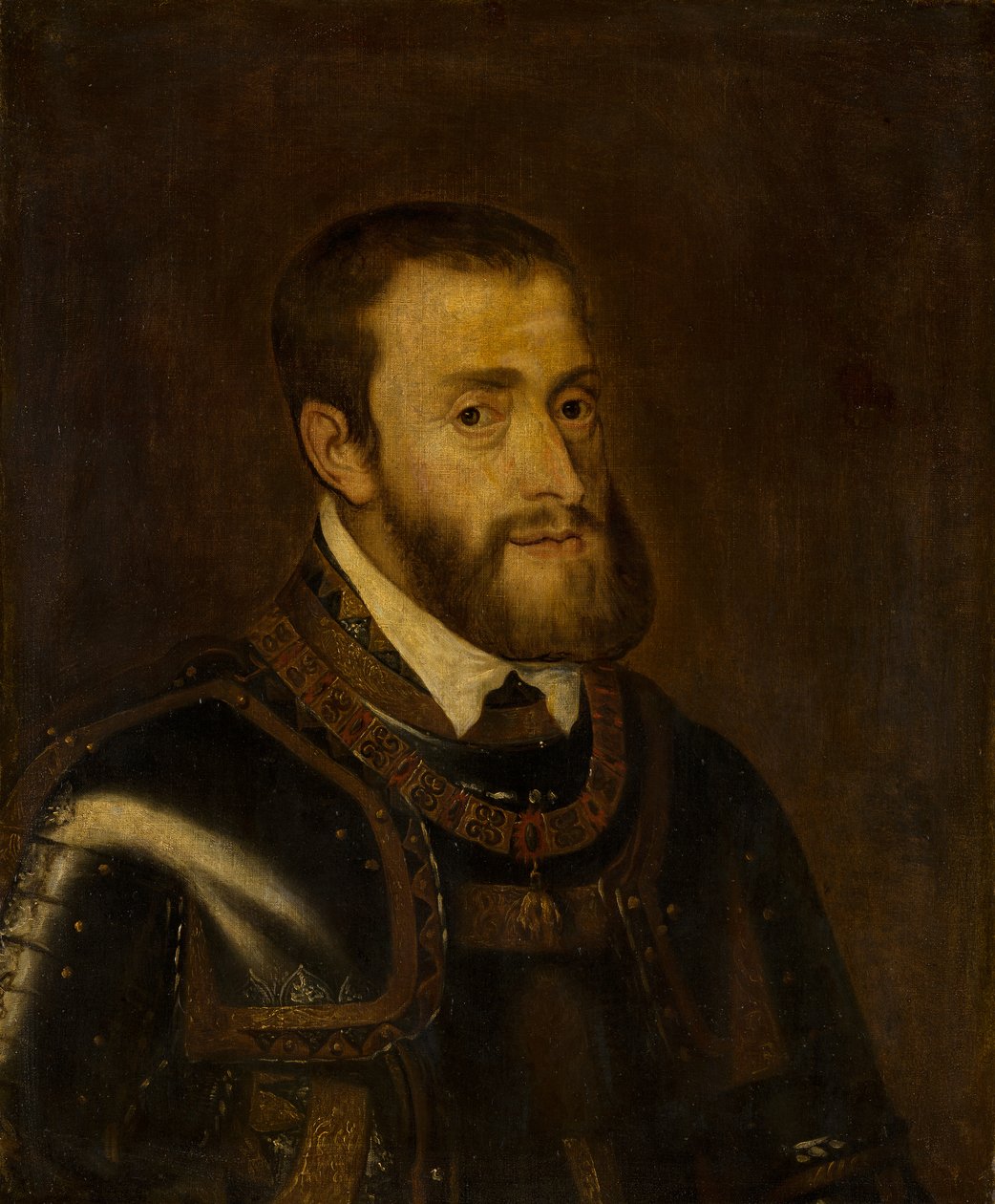 Portrét císaře Karla V. (1500-1558) od after Titian