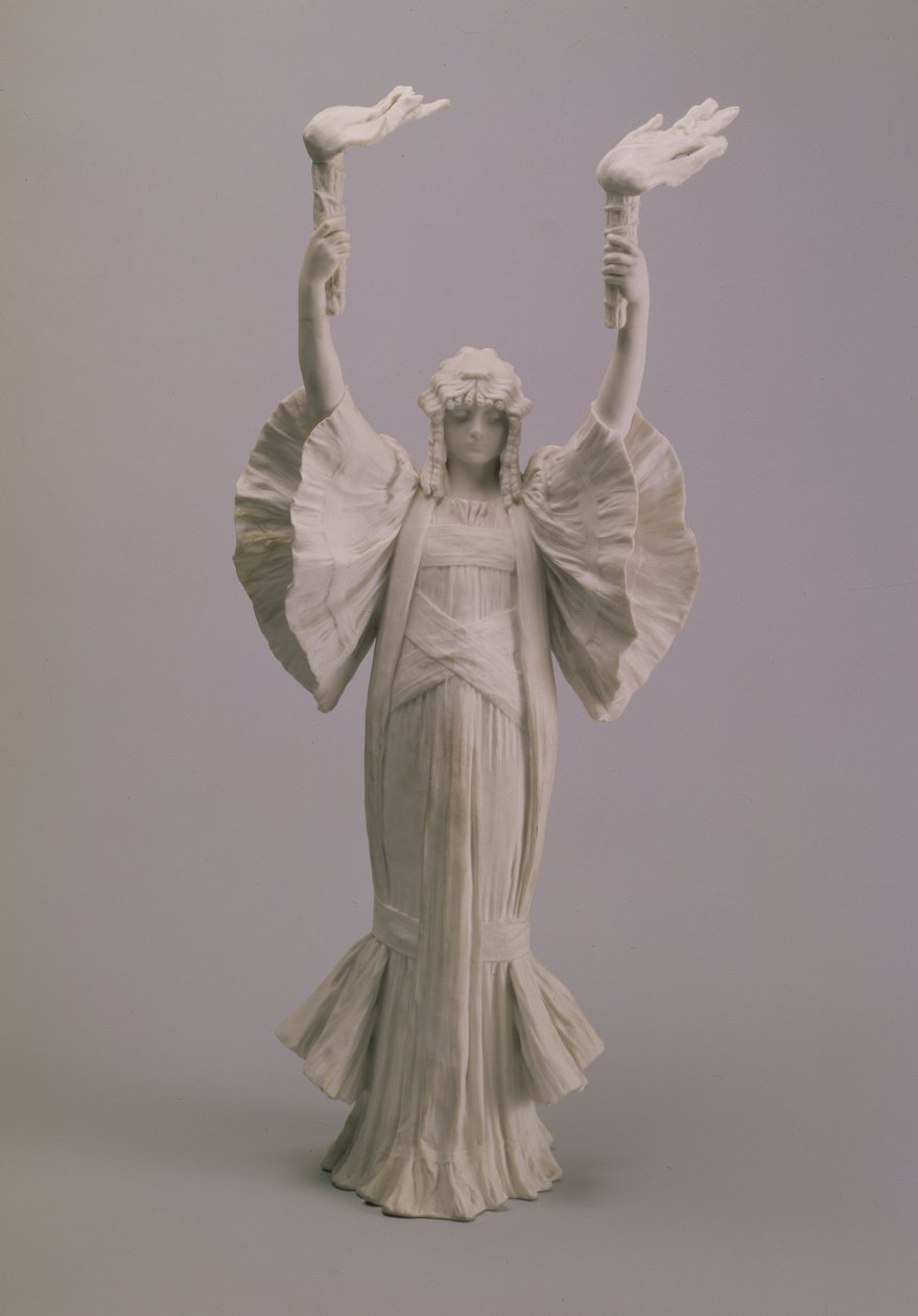 Tanečnice s pochodněmi ze středu stolu, Sevres, 1900 (sušenka) od Agathon Leonard
