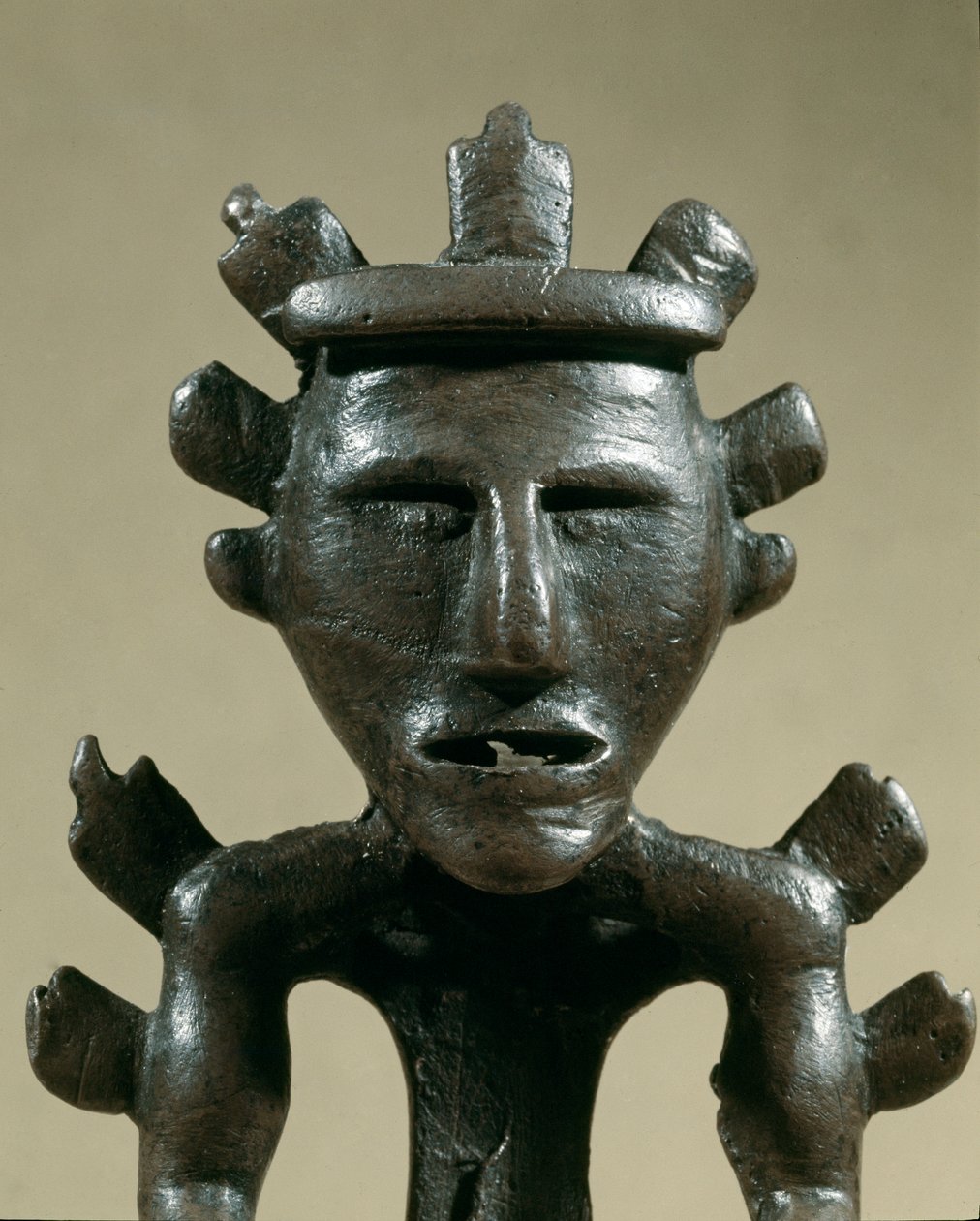 Prehistorie: bronzová figurka válečníka Tresora Galic (Kostroma, Rusko). 1500 před naším letopočtem. Doba bronzová. Moskva, Státní historické muzeum od Age Bronze