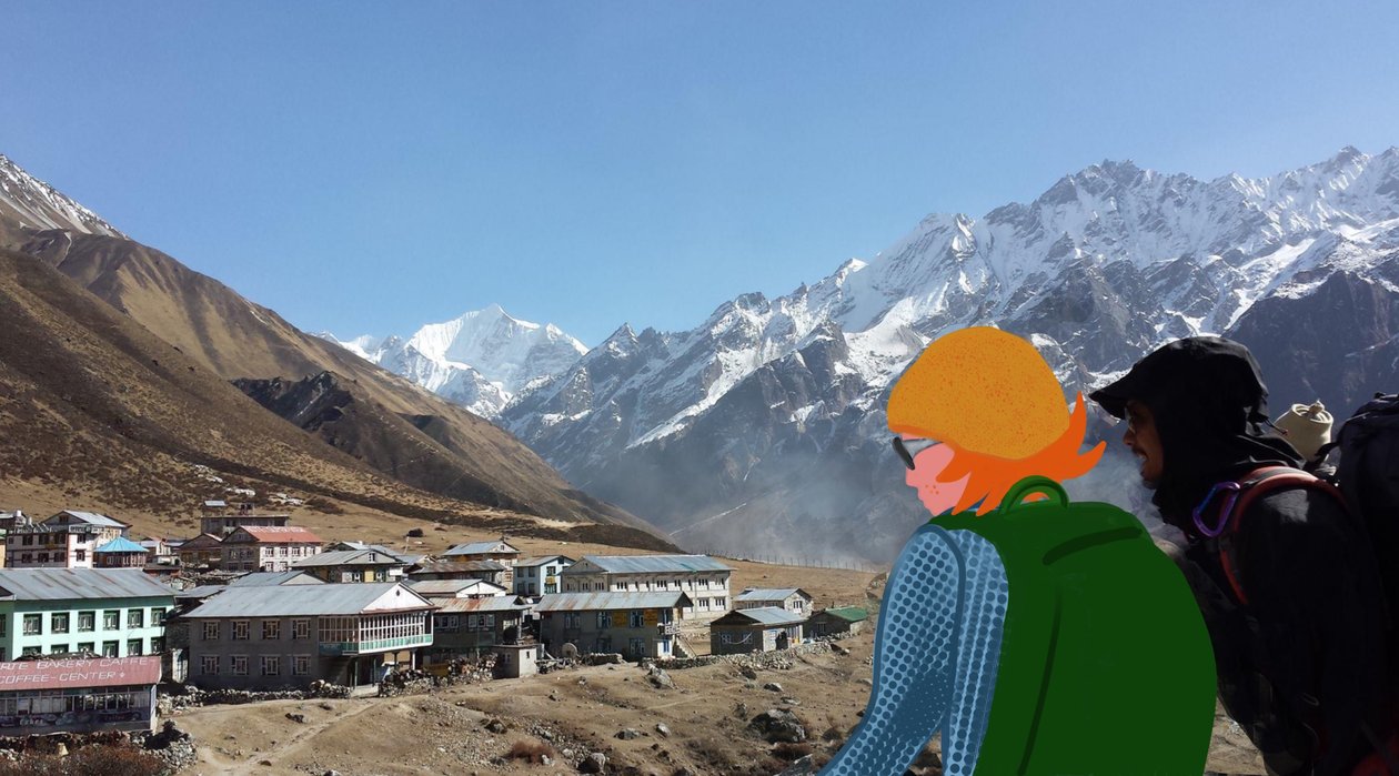 Langtang, 2023 (digitální umění na fotografii) od Agnes Girardon