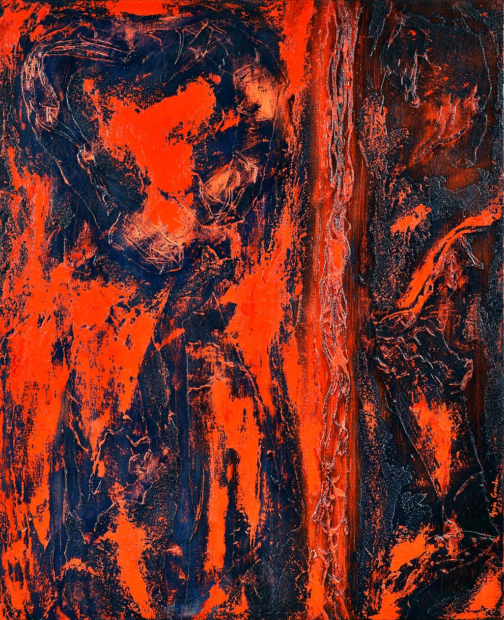 Red 2, 2014 (smíšená technika olej na plátně) od Agnes Girardon