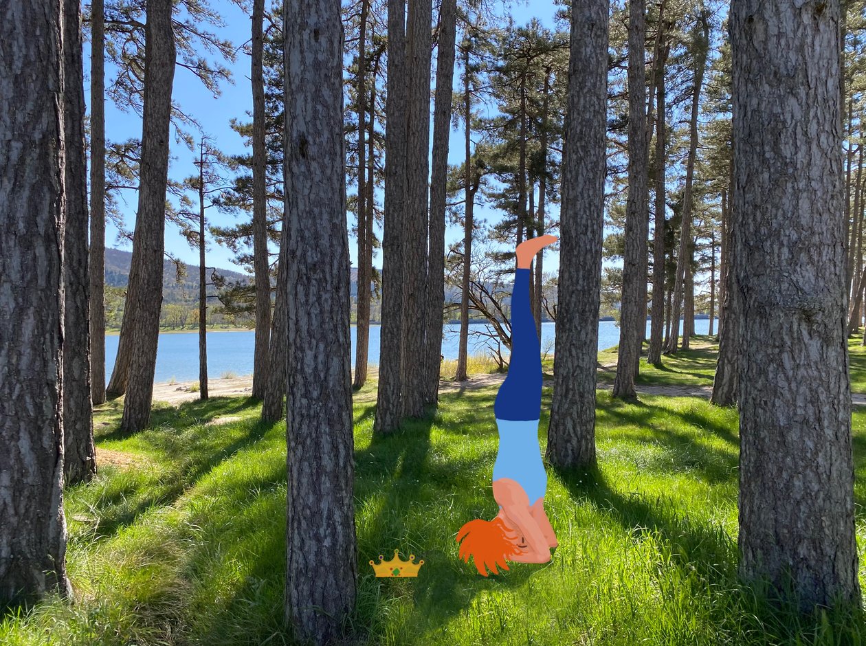 Sirsasana, 2023 (digitální umění na fotografii) od Agnes Girardon