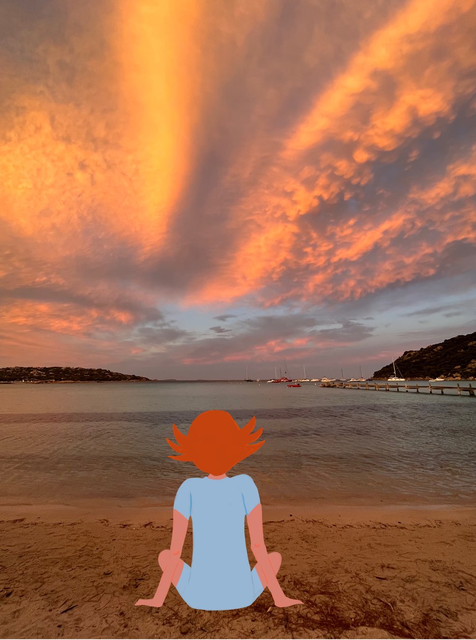 Západ slunce, 2023 (digitální umění na fotografii) od Agnes Girardon