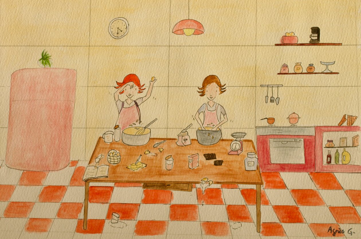 The Voyage, Kitchen, 2015, akvarel na papíře od Agnes Girardon