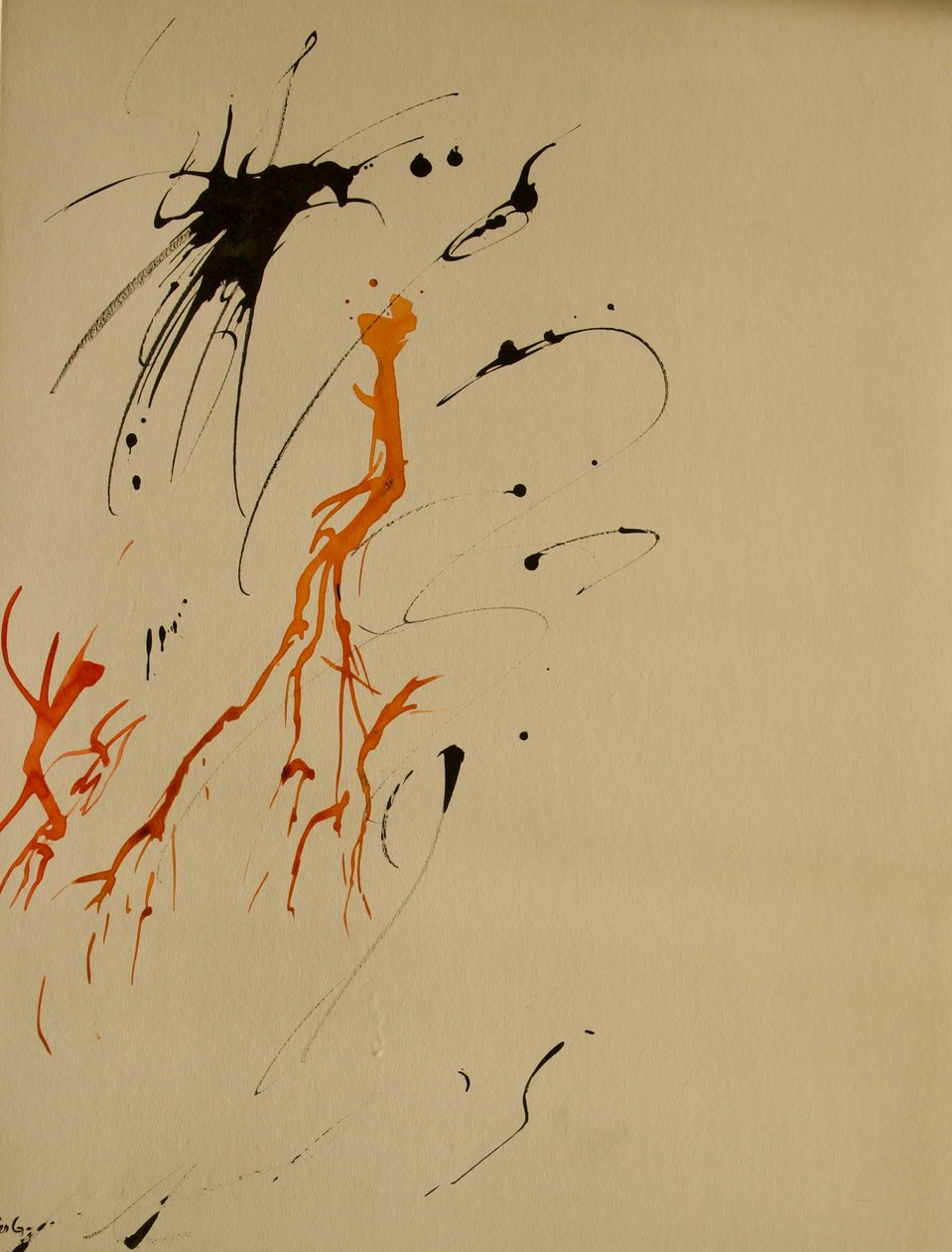 Untitled 17, 2016 (inkoust a akryl na papíře) od Agnes Girardon