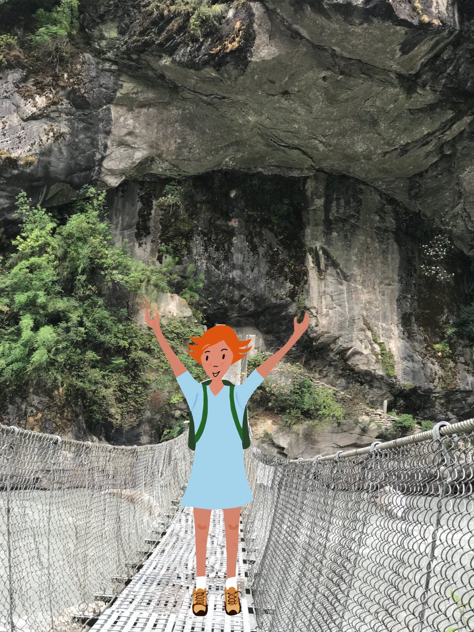 Chůze po mostě , 2023 (digitální umění na fotografii) od Agnes Girardon