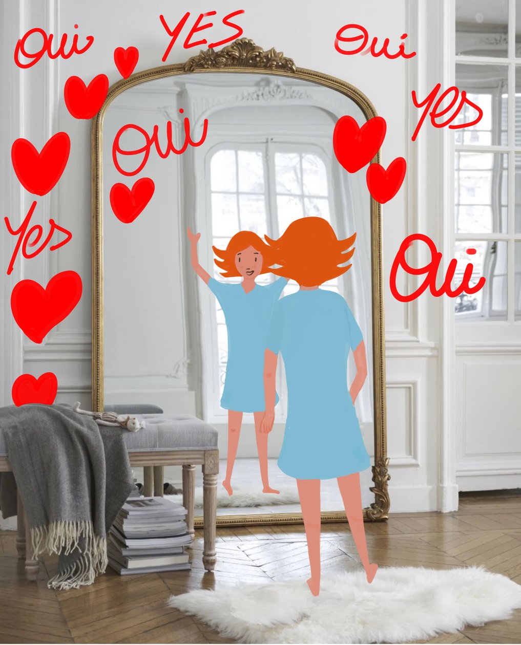 ANO OUI, 2023 (digitální umění na fotografii) od Agnes Girardon