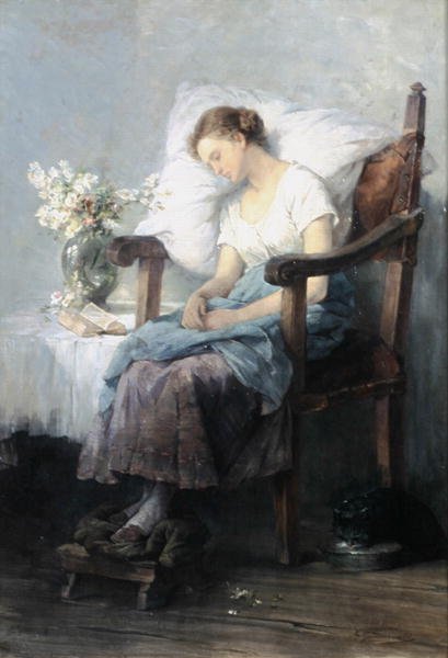 Spící (olej na plátně) od Agnes Grunenwald