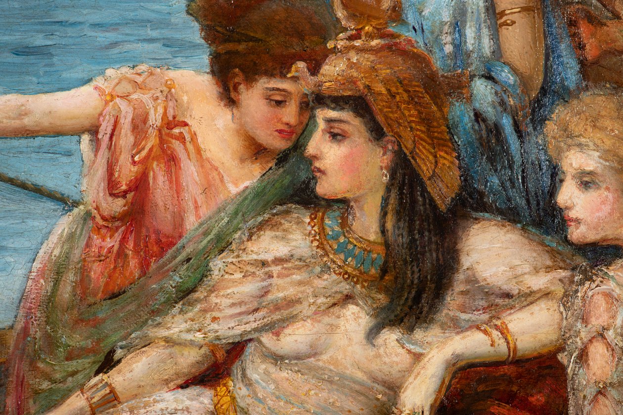 Útěk Antonia a Kleopatry z bitvy u Actia, kolem roku 1897 (olej na plátně) od Agnes Pringle